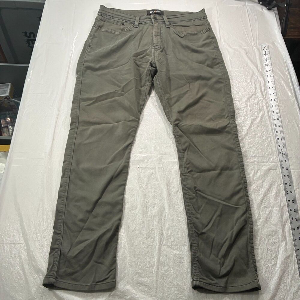 Duer DU/ER Mens Pants 32x30 Green N2X Relaxed Taper Jeans Five-Pocket Stretch